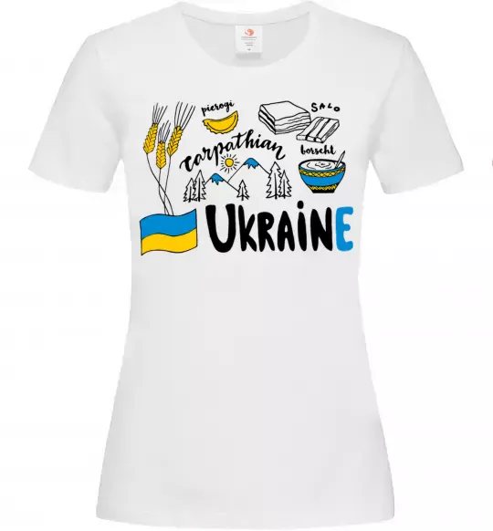 Женская футболка Ukraine symbols Белый фото