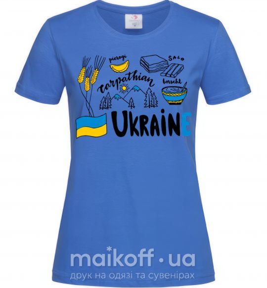 Женская футболка Ukraine symbols Ярко-синий фото