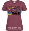 Женская футболка Ukraine symbols Бордовый фото