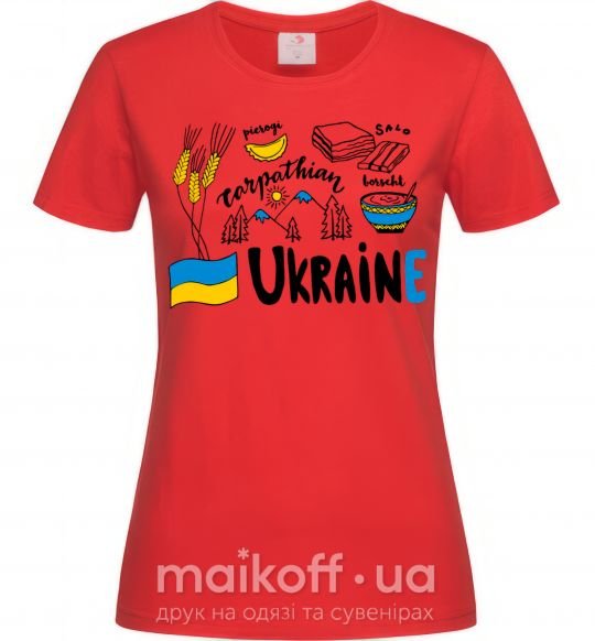 Женская футболка Ukraine symbols Красный фото