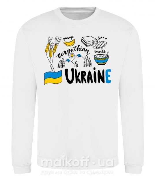 Свитшот Ukraine symbols Белый фото