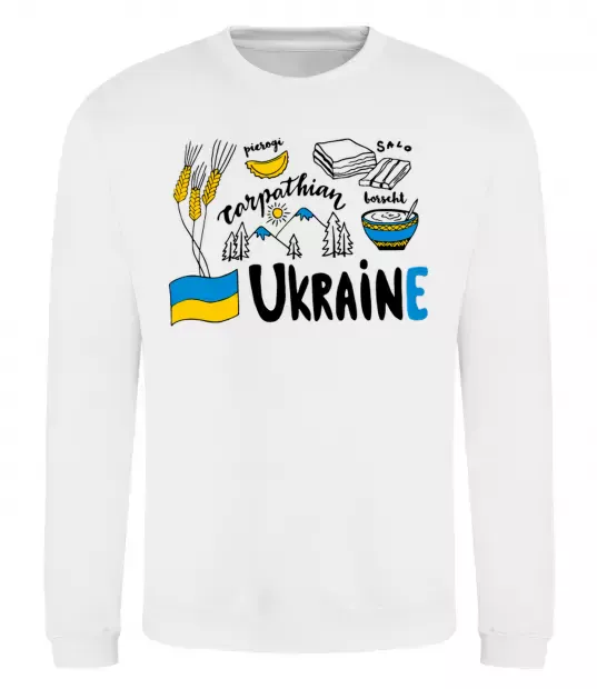 Свитшот Ukraine symbols Белый фото