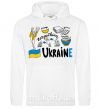 Мужская толстовка (худи) Ukraine symbols Белый фото