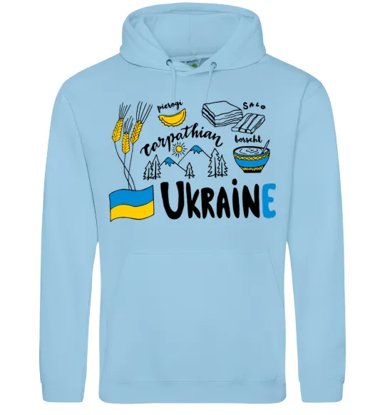 Чоловіча толстовка (худі) Ukraine symbols Блакитний фото