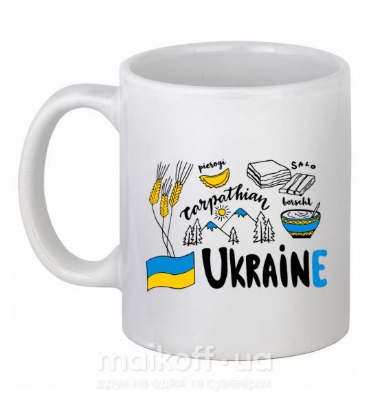 Чашка керамічна Ukraine symbols Білий фото