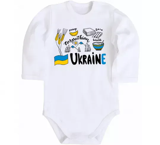 Детский боди Ukraine symbols Белый фото