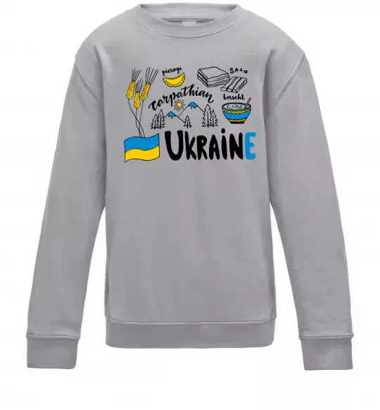 Дитячий світшот Ukraine symbols Сірий меланж фото