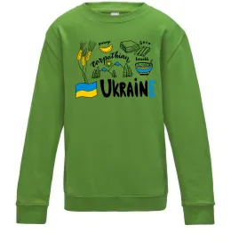 Детский Свитшот Ukraine symbols Лаймовый фото