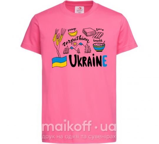 Детская футболка Ukraine symbols Ярко-розовый фото