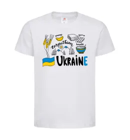 Детская футболка Ukraine symbols Белый фото