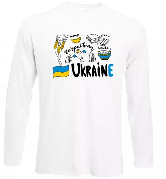 Лонгслив Ukraine symbols Белый фото