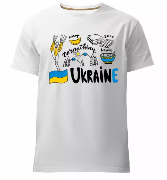 Чоловіча преміум футболка Ukraine symbols Білий фото