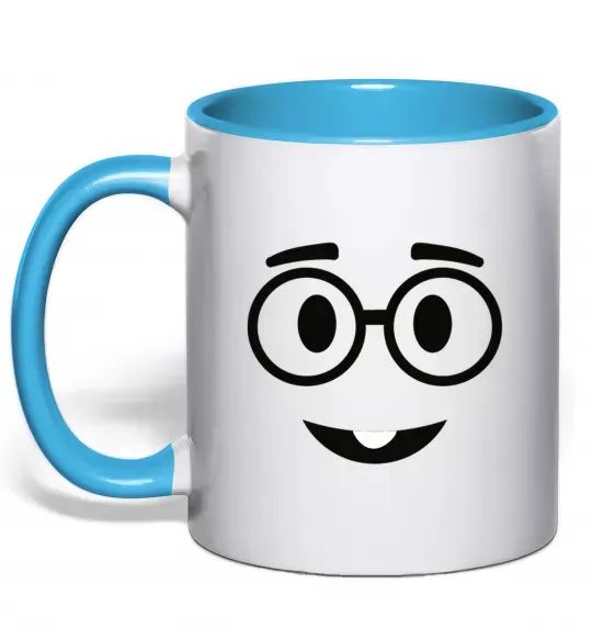 Чашка з кольоровою ручкою Ботанік Блакитний фото