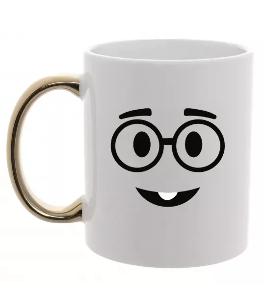 Чашка з кольоровою ручкою Ботанік Золото фото