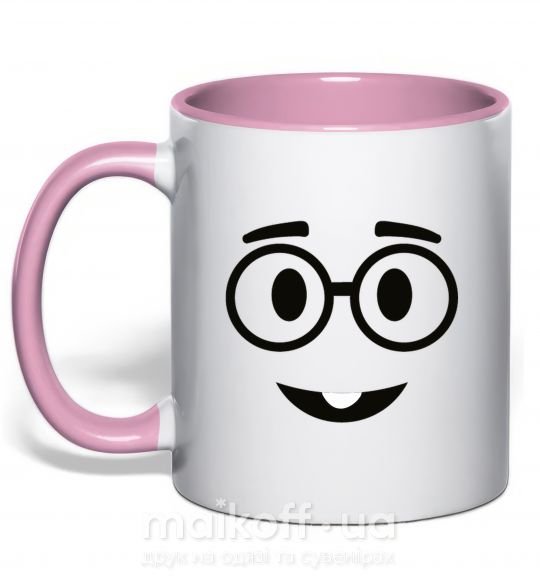 Чашка с цветной ручкой Ботаник Нежно розовый фото