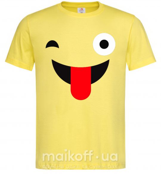 Мужская футболка Подмигивание с языком Лимонный фото