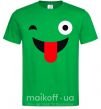 Мужская футболка Подмигивание с языком Зеленый фото