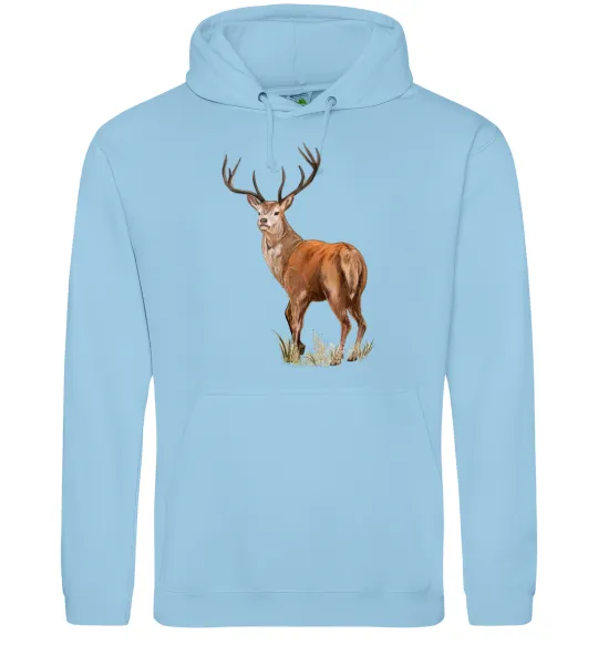 Жіноча толстовка (худі) Олень малюнок Блакитний фото