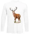 Лонгслів Олень малюнок Білий фото