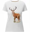 Женская премиум футболка Олень малюнок Белый фото