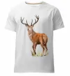 Чоловіча преміум футболка Олень малюнок Білий фото