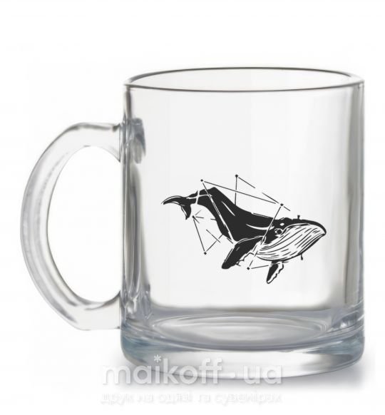 Чашка скляна Кит в кривых Прозорий фото