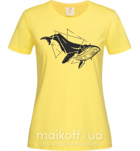 Женская футболка Кит в кривых Лимонный фото