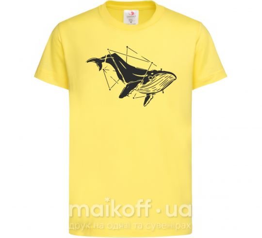 Детская футболка Кит в кривых Лимонный фото