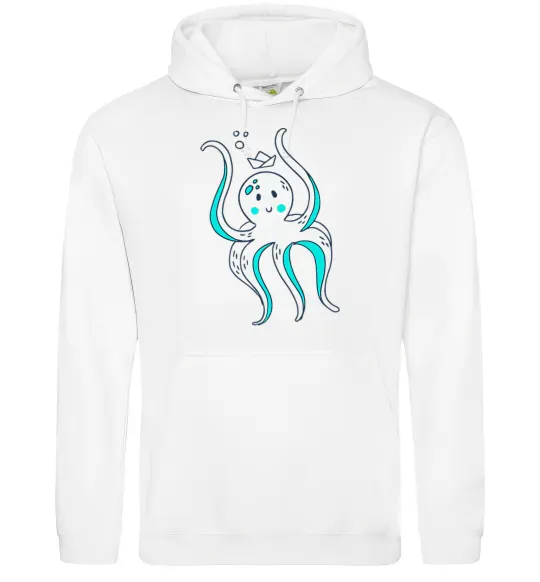 Чоловіча толстовка (худі) Восьминіг в панамі Білий фото