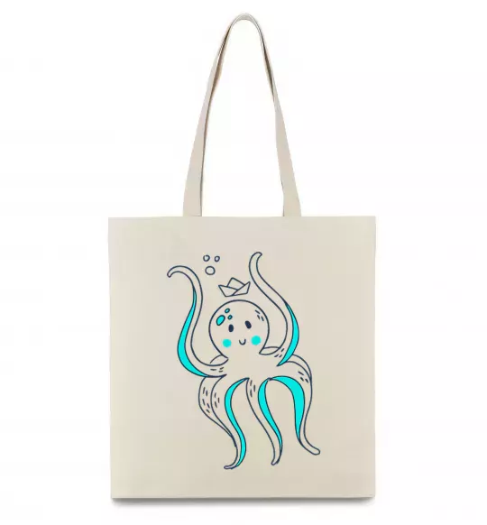 Эко-сумка Восьминіг в панамі Бежевый фото