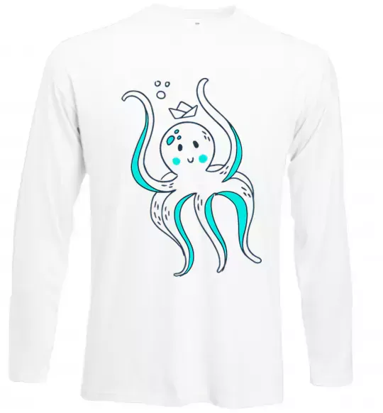 Лонгслів Восьминіг в панамі Білий фото