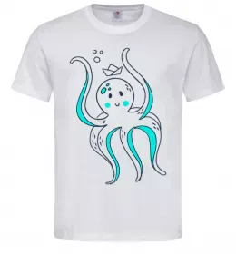 Мужская футболка Восьминіг в панамі Белый фото