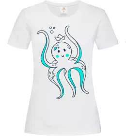 Женская футболка Восьминіг в панамі Белый фото