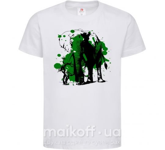 Детская футболка Слон и дерево Белый фото