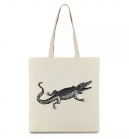 Эко-сумка Крокодил сірий Бежевый фото