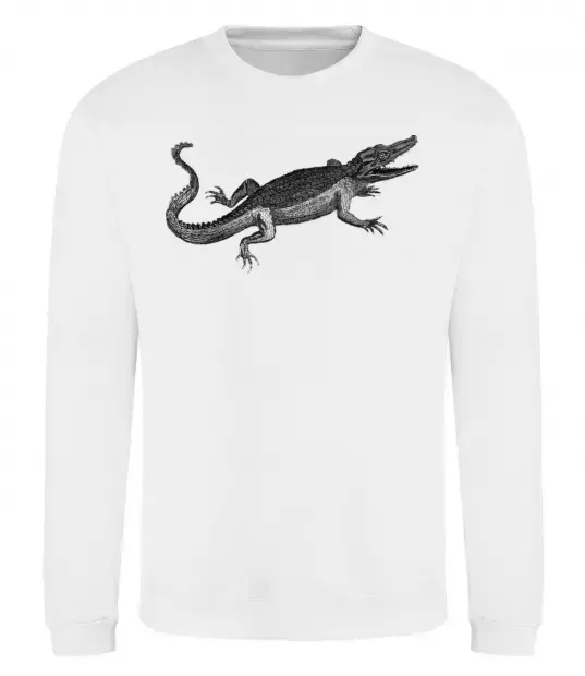 Світшот Крокодил сірий Білий фото