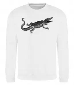 Світшот Крокодил сірий Білий фото