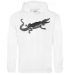 Жіноча толстовка (худі) Крокодил сірий Білий фото
