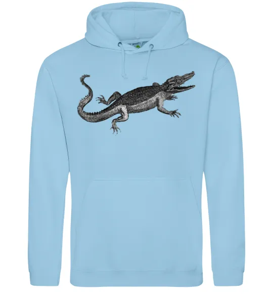 Жіноча толстовка (худі) Крокодил сірий Блакитний фото