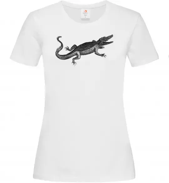 Женская футболка Крокодил сірий Белый фото