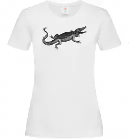 Женская футболка Крокодил сірий Белый фото