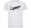 Детская футболка Крокодил серый Белый фото