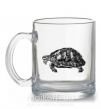 Чашка стеклянная Черепаха серая Прозрачный фото