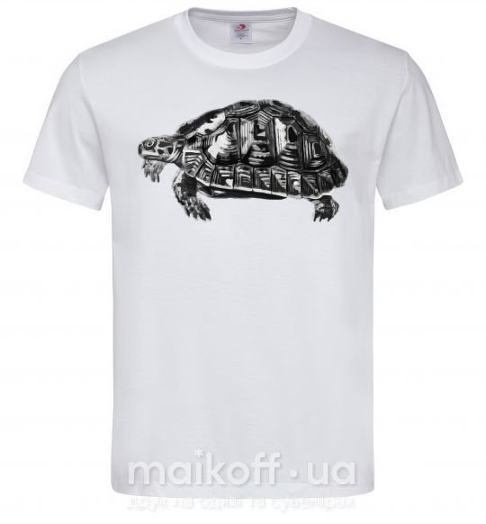 Мужская футболка Черепаха серая Белый фото