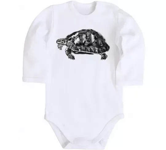Детский боди Черепаха сіра Белый фото