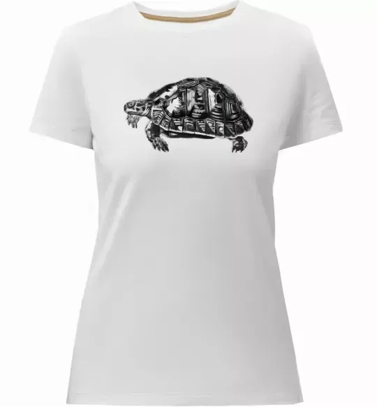 Жіноча преміум футболка Черепаха сіра Білий фото