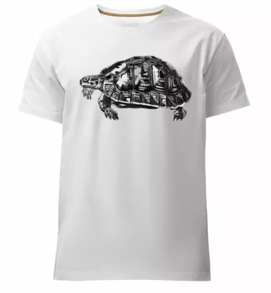 Чоловіча преміум футболка Черепаха сіра Білий фото