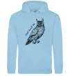 Чоловіча толстовка (худі) Great horned owl Блакитний фото