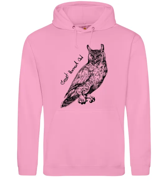 Жіноча толстовка (худі) Great horned owl Рожевий фото