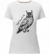 Женская премиум футболка Great horned owl Белый фото
